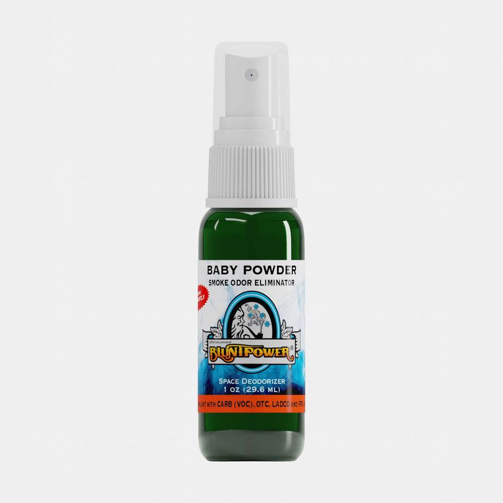 BluntPower Smoke Odor Eliminator - Baby Powder Scent (1 fl. oz.) Orthographic
