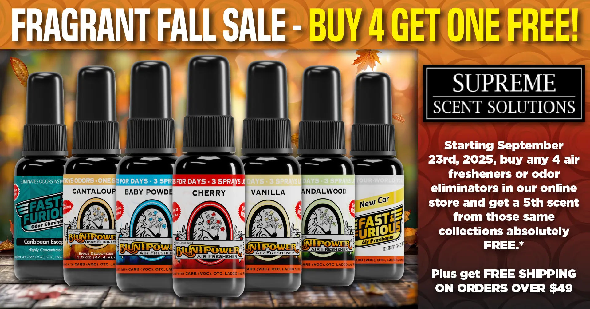Fragrant Fall Sale - Buy 4 Scents, Get a Fifth Scent FREE Desktop